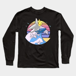 Aesthetic Surfing Cocktiel Doodle Long Sleeve T-Shirt